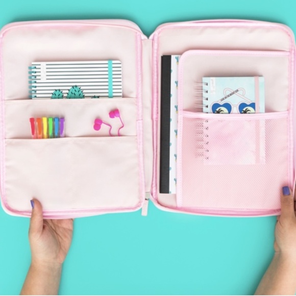 D14-Hot Pink Satin Document Organizer/13" Laptop Case - Picture 5 of 9